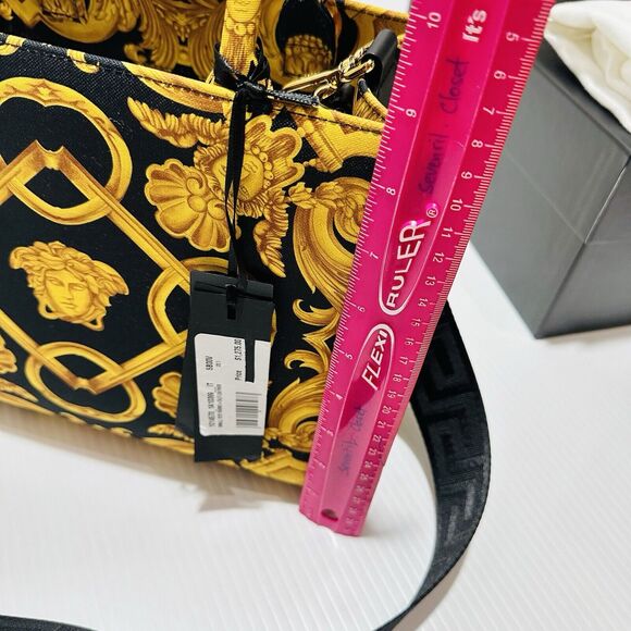 Versace Medusa Black Gold Canvas Medium Tote Greca Strap Bag NWT $1,275 - Picture 12 of 15